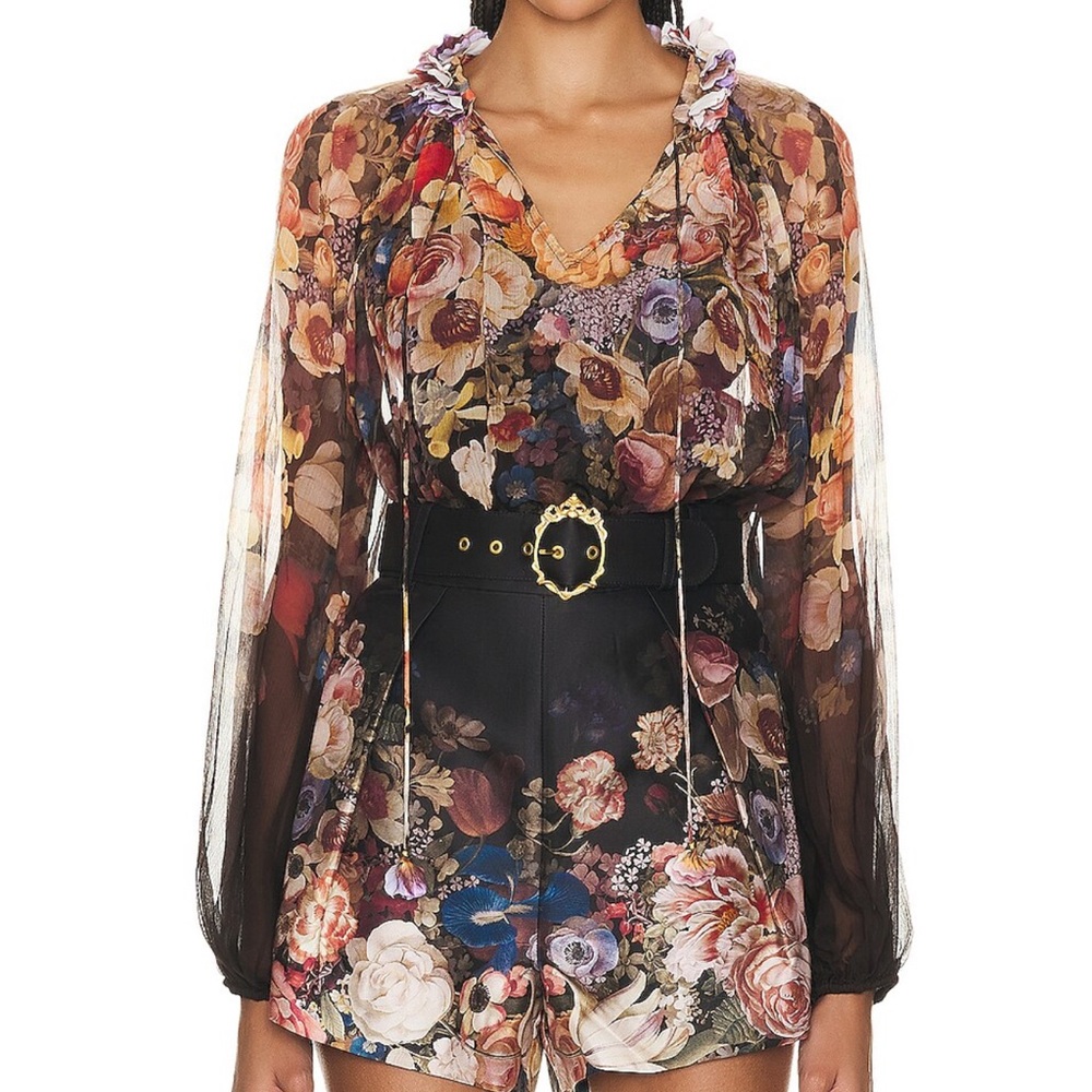 Zimmermann Luminosity Floral Blouse SIZE 1 (US 4)